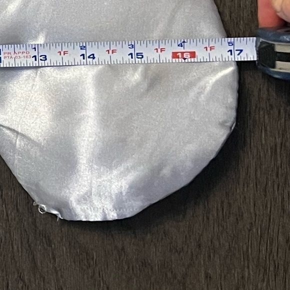 SILVER Satin Fringe Christmas Stocking Decor - Picture 4 of 5